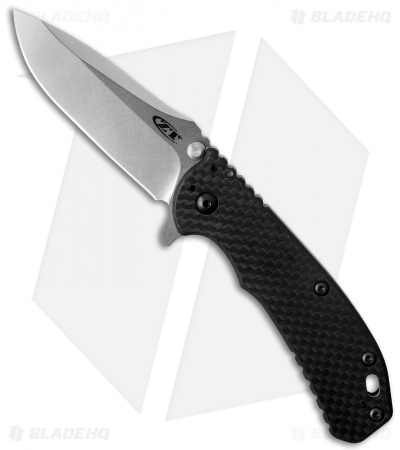 Zero Tolerance Hinderer 0566CF Assisted Opening Knife (3.25" Stonewash) ZT