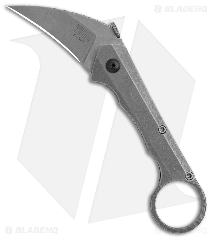 Driver Defense Custom Telson Folding Karambit Knife Titanium Textured (2.25" SW)