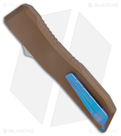 EOS Harpoon OTF Automatic Knife Tanto Bronze Alum/Blue (3.75" Two-Tone)