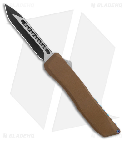 EOS Harpoon OTF Automatic Knife Tanto Bronze Alum/Blue (3.75" Two-Tone)