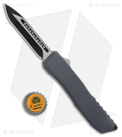 EOS Harpoon OTF Automatic Knife Tanto Gunmetal Alum/Black (3.75" Two-Tone)