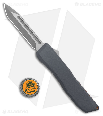 EOS Harpoon OTF Automatic Knife Tanto Gunmetal Alum/Flamed (3.75" Stonewash)