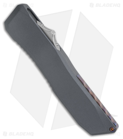 EOS Harpoon OTF Automatic Knife Tanto Gunmetal Alum/Flamed (3.75" Stonewash)