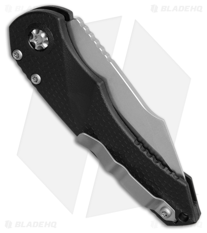 Heretic Knives Mini Pariah Tanto Automatic Knife Black Polymer (3.3" SW Serr)