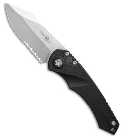 Heretic Knives Mini Pariah S/E Automatic Knife Black Polymer (3.3" SW Serrated)