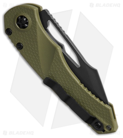 Heretic Knives Mini Pariah T/E Manual Knife OD Green Polymer (3.3" DLC)