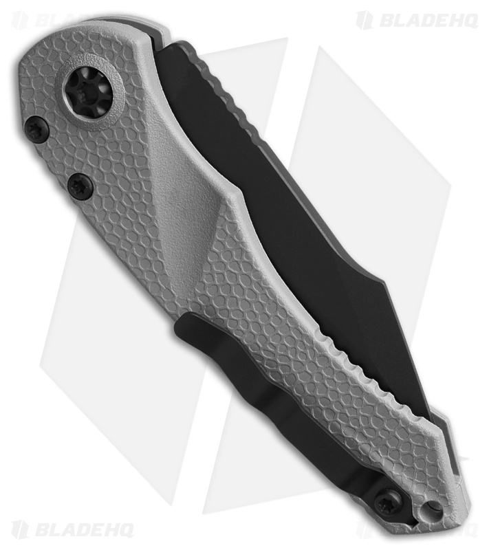 Heretic Knives Mini Pariah Tanto Automatic Knife Gray Polymer (3.3" Black)