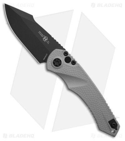 Heretic Knives Mini Pariah Tanto Automatic Knife Gray Polymer (3.3" Black)