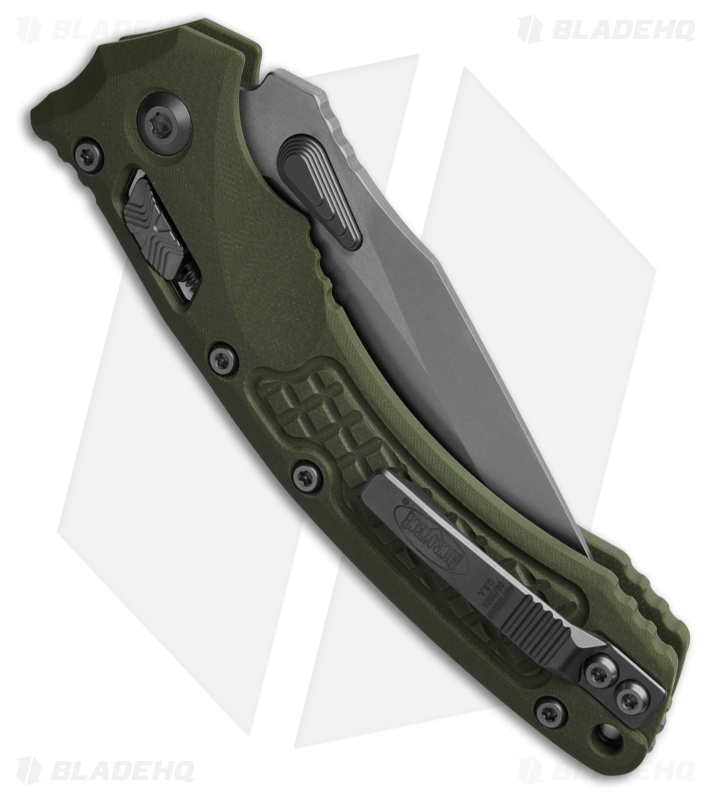 Microtech Amphibian Ram-Lok Knife Frag OD Green G-10 (3.9" Stonewash)