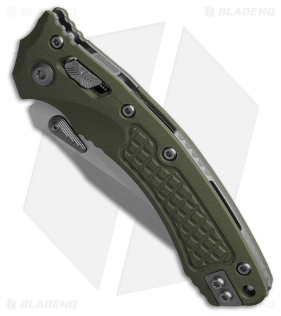 Microtech Amphibian Ram-Lok Knife Frag OD Green G-10 (3.9" Stonewash)