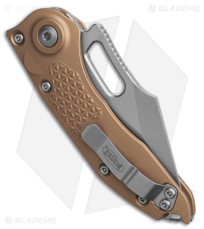 Microtech Stitch Automatic Knife Brown (3.75" Stonewash) 169-10BN
