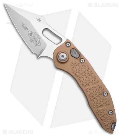 Microtech Stitch Automatic Knife Brown (3.75" Stonewash) 169-10BN