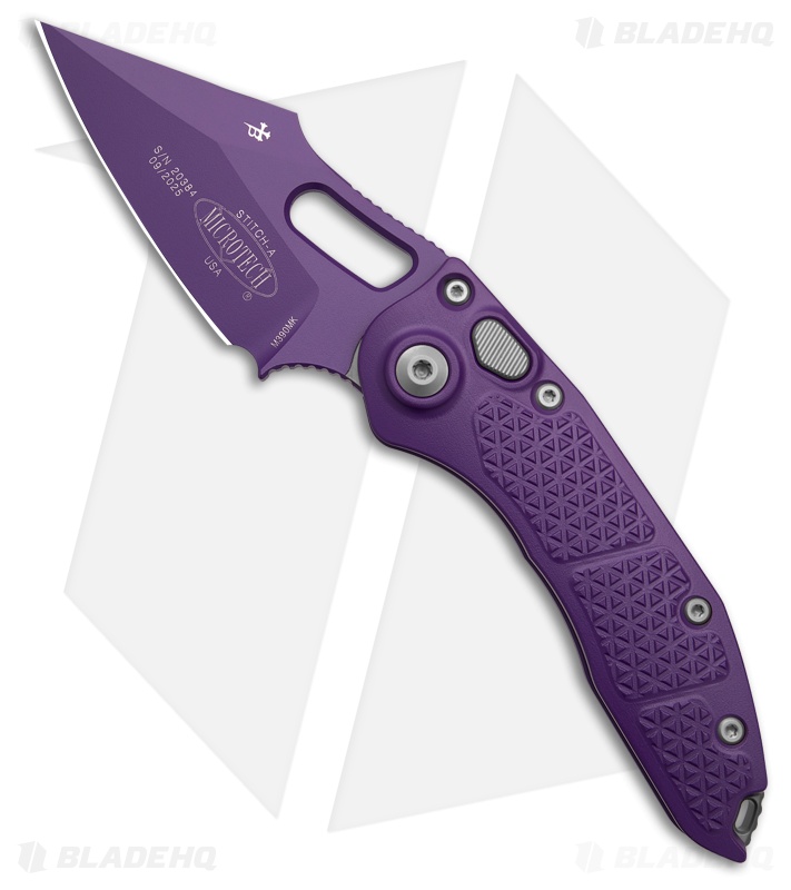 stitch様 Microtech Stitch Automatic Knife Purple Cerakote - Blade HQ