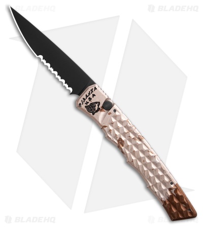 Piranha Crossfire Automatic Knife Camo Aluminum (3.1" Black Serr) P-23CTS