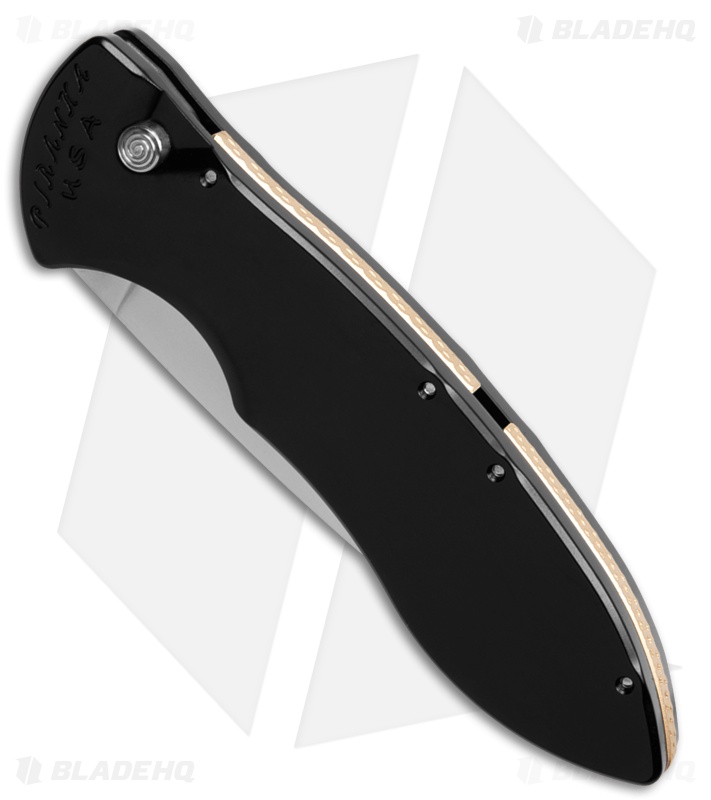 Piranha Fusion Automatic Knife Black Aluminum (3.5" Satin Serr)