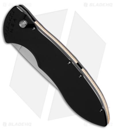 Piranha Fusion Automatic Knife Black Aluminum (3.5" Satin Serr)