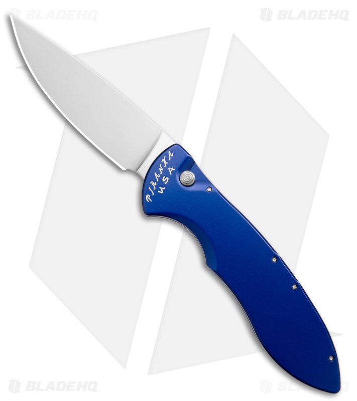 Piranha Fusion Automatic Knife Blue Aluminum (3.5" Satin)