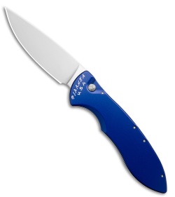 Piranha Fusion Automatic Knife Blue Aluminum (3.5" Satin)