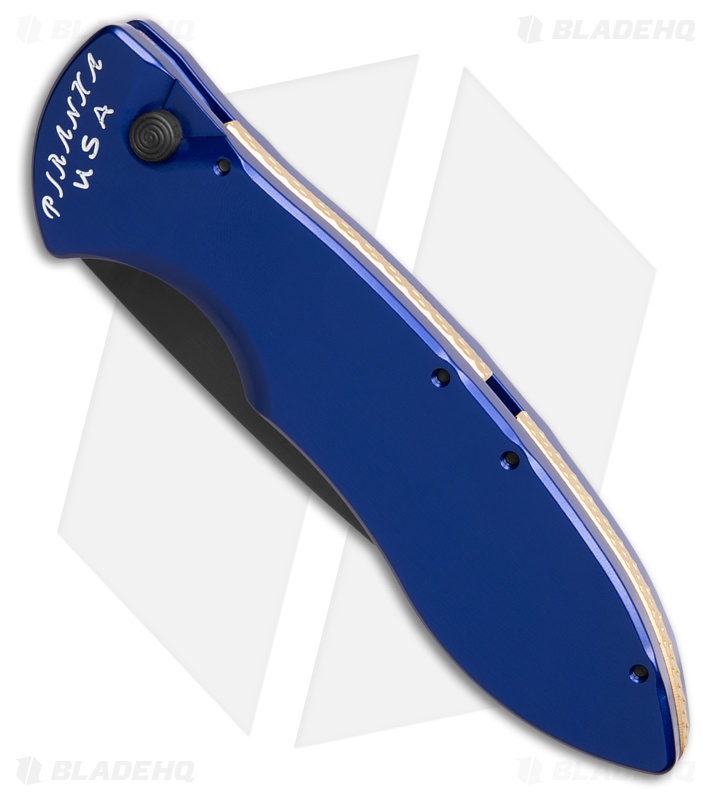 Piranha Fusion Automatic Knife Blue Aluminum (3.5" Black)