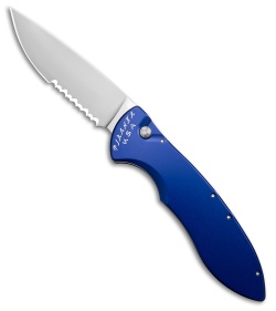 Piranha Fusion Automatic Knife Blue Aluminum (3.5" Satin Serr)
