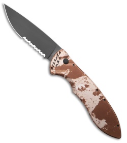 Piranha Fusion Automatic Knife Camo Aluminum (3.5" Black Serr)