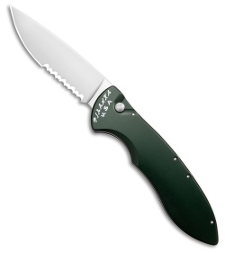 Piranha Fusion Automatic Knife Green Aluminum (3.5" Satin Serr)