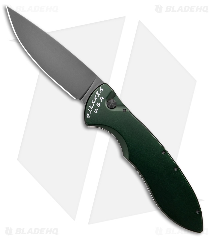 Piranha Fusion Automatic Knife Green Aluminum (3.5" Black)