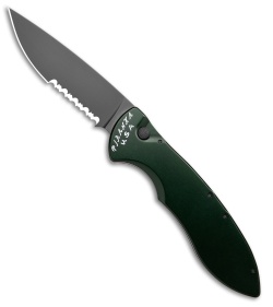 Piranha Fusion Automatic Knife Green Aluminum (3.5" Black Serr)