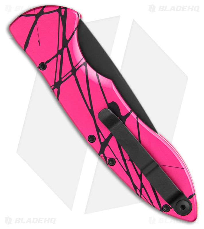 Piranha Fusion Automatic Knife Pink Aluminum (3.5" Black)