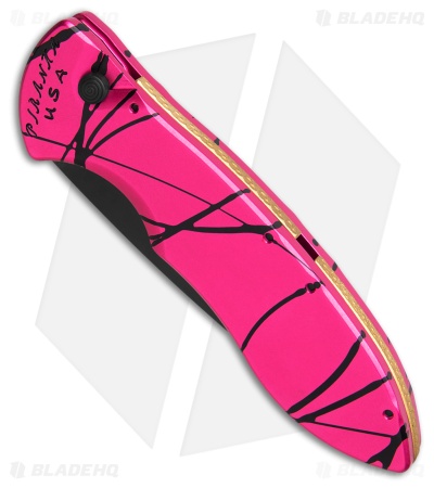 Piranha Fusion Automatic Knife Pink Aluminum (3.5" Black)