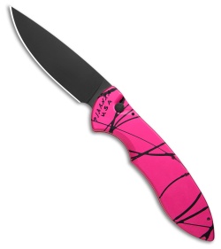 Piranha Fusion Automatic Knife Pink Aluminum (3.5" Black)
