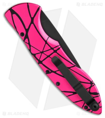 Piranha Fusion Automatic Knife Pink Aluminum (3.5" Black Serrated)