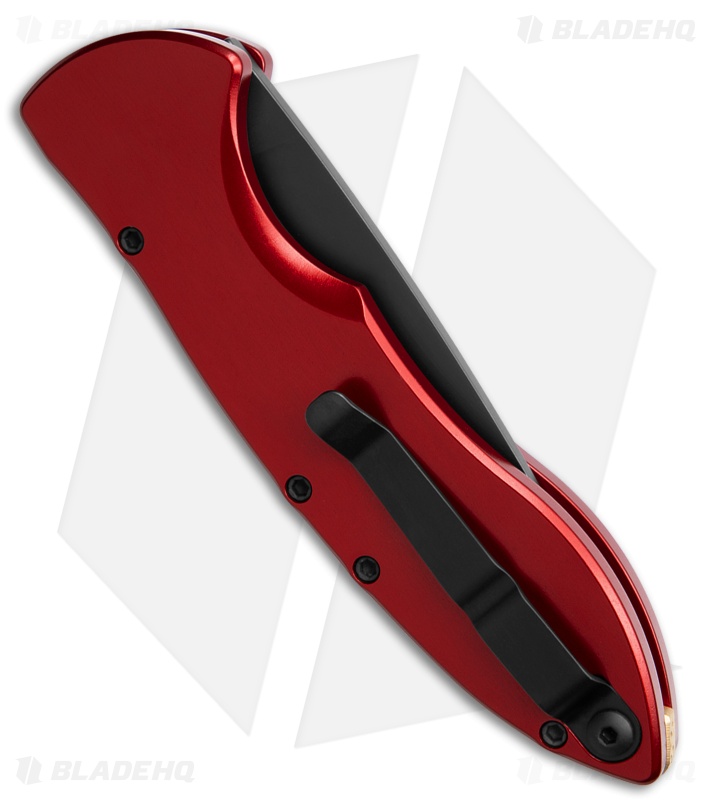 Piranha Fusion Automatic Knife Red Aluminum (3.5" Black)