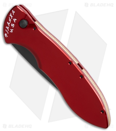 Piranha Fusion Automatic Knife Red Aluminum (3.5" Black)