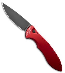 Piranha Fusion Automatic Knife Red Aluminum (3.5" Black)