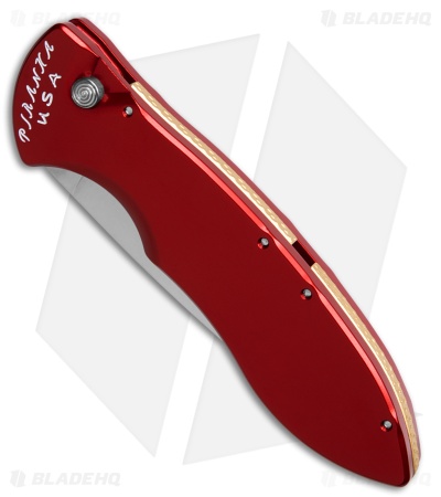 Piranha Fusion Automatic Knife Red Aluminum (3.5" Satin)