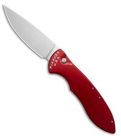 Piranha Fusion Automatic Knife Red Aluminum (3.5" Satin)