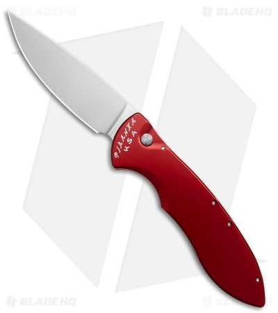 Piranha Fusion Automatic Knife Red Aluminum (3.5" Satin)