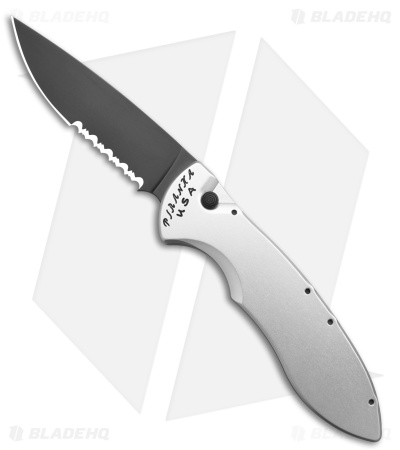 Piranha Fusion Automatic Knife Silver Aluminum (3.5" Black Serr)
