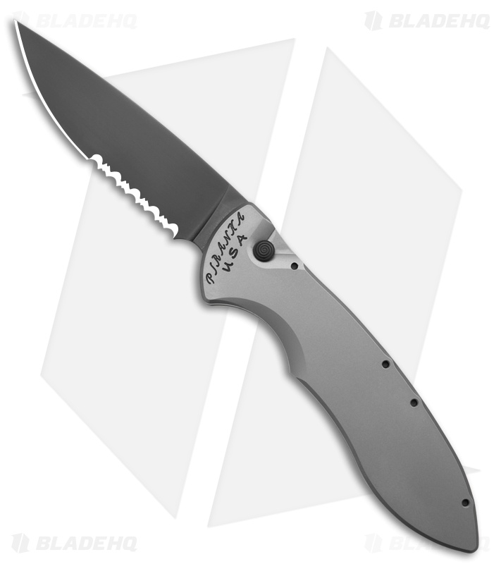 Piranha Fusion Automatic Knife Titanium (3.5" Black Serr)