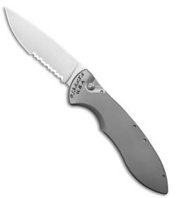 Piranha Fusion Automatic Knife Titanium (3.5" Satin Serr)
