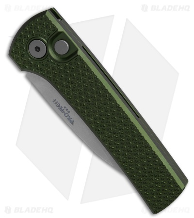 Pro-Tech Chaves Scapegoat Compact Auto Knife Carbide Textured Green Al (3.2" SW)