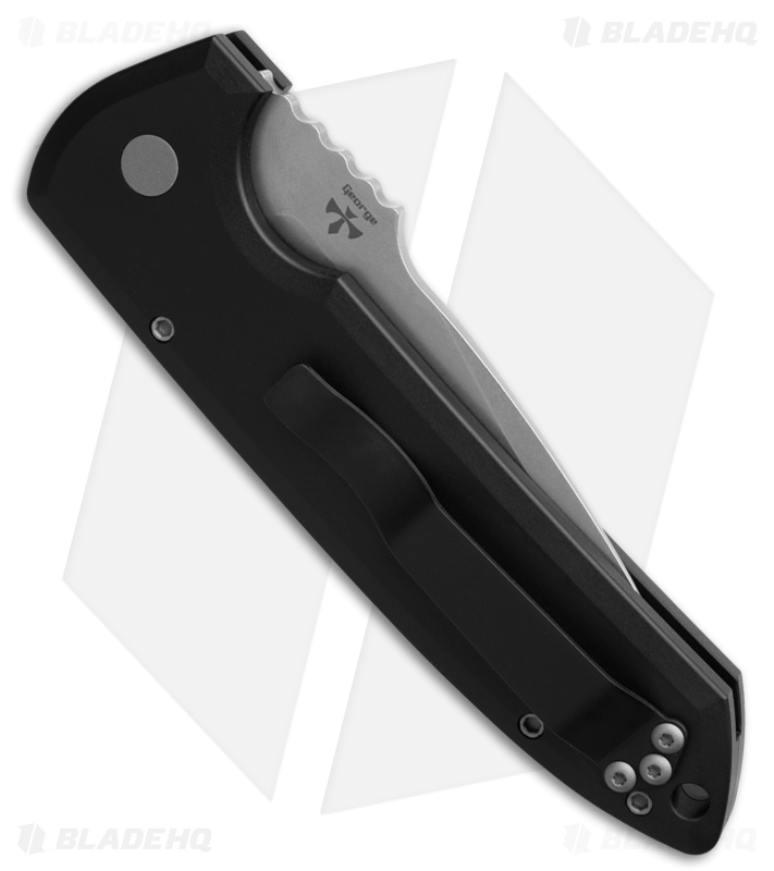 Pro-Tech Les George Rockeye Automatic Knife Black Aluminum (3.5" SW MagnaCut)