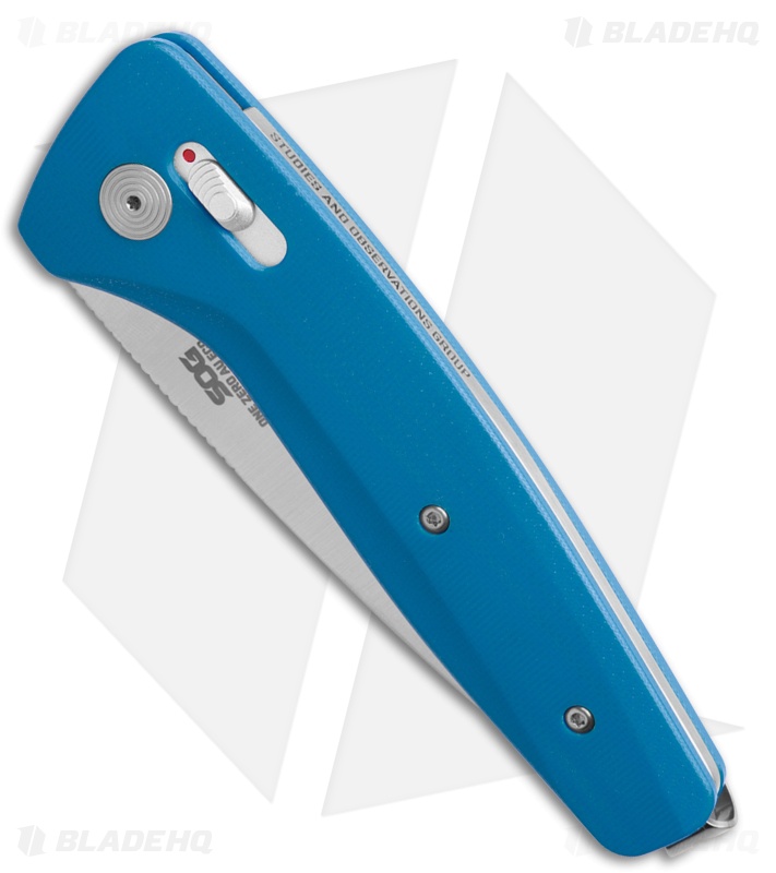 SOG One Zero Budget AU Automatic AU-XR Lock Knife Nordic Blue G-10 (3.1" Satin)
