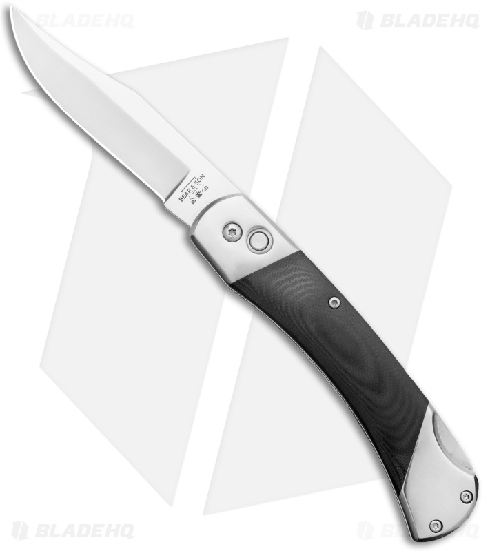 Bear and Son Automatic Lockback Knife Black G-10 (Satin) GA97