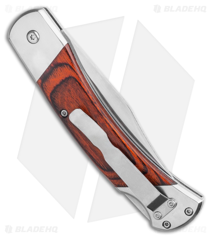 Bear and Son Automatic Lockback Knife Rosewood  (3.5" Satin)