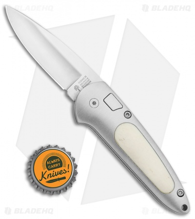 Boker Top Lock II Button Lock Knife Gray Aluminum/Kraton (2.75" Satin) 117107WB
