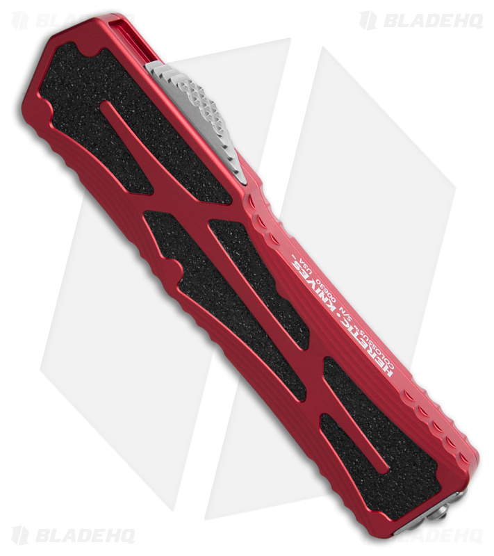Heretic Knives Colossus MagnaCut Recurve OTF Automatic Knife Red (3.5" SW)
