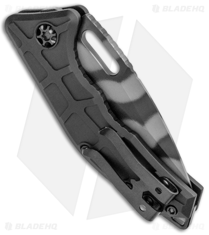 Heretic Knives Martyr Automatic Knife Black Aluminum (3" Tiger Stripe)