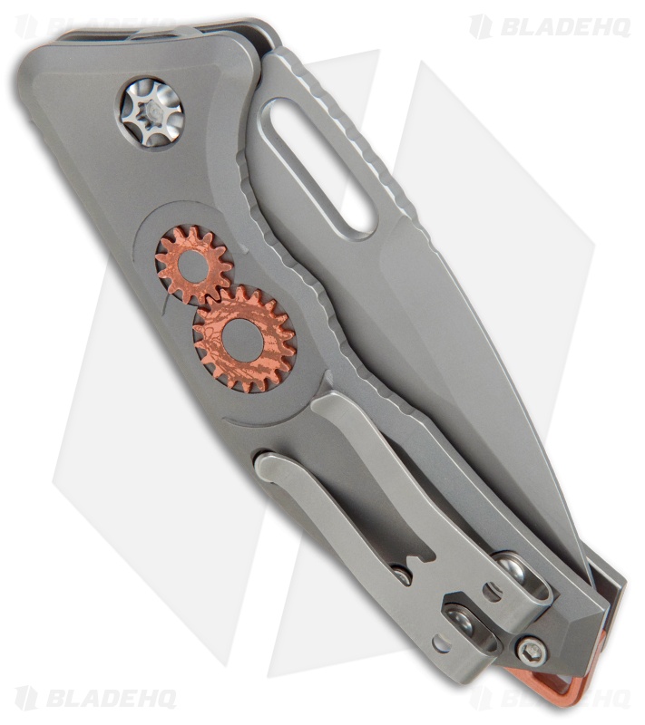 Heretic Knives Martyr Recurve Automatic Knife Ti/Copper Gear (3" Double Blast)